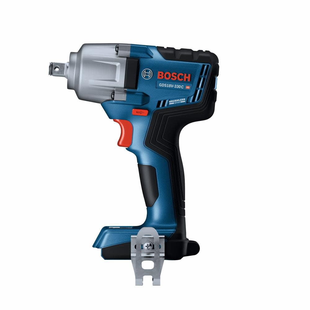 Bosch 18V 1/2" Impact Wrench With Friction Ring Mid Torque And Thru Hole Connected Ready Bare Tool