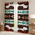 thumbnail image 2 of Castle Fairy Brown Teal Aztec Black Out Curtains,Western Curtains Pack of 2 (42x63 Each), 2 of 6