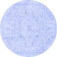 thumbnail image 1 of Ahgly Company Machine Washable Indoor Round Abstract Blue Modern Area Rugs, 3' Round, 1 of 4