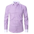 thumbnail image 4 of TANSILING Men's French Cuff Dress Shirt Pleated Formal Fit Long Sleeve with Cufflinks, 4 of 7