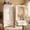 White, variant on Wooden Armoire Wardrobe with Full-Length Mirror Door, 2 Drawers & Hanging Rod - Adjustable Mirror Position (Left/Right), Anti-Tip Device, Clothing Storage Cabinet for Living Room, White