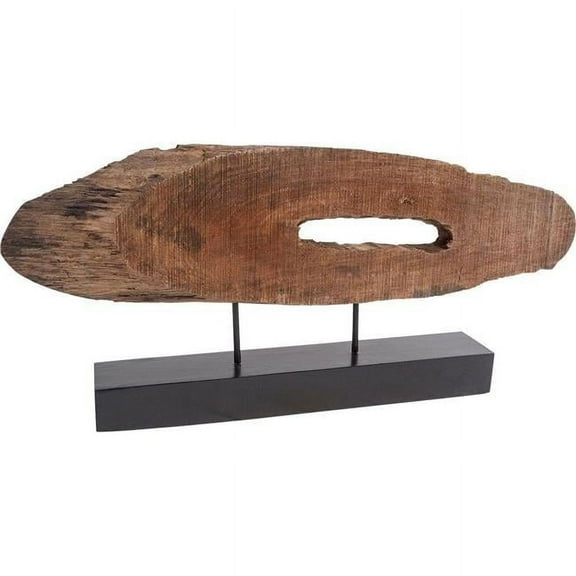 Oval Wooden Sculpture, Brown