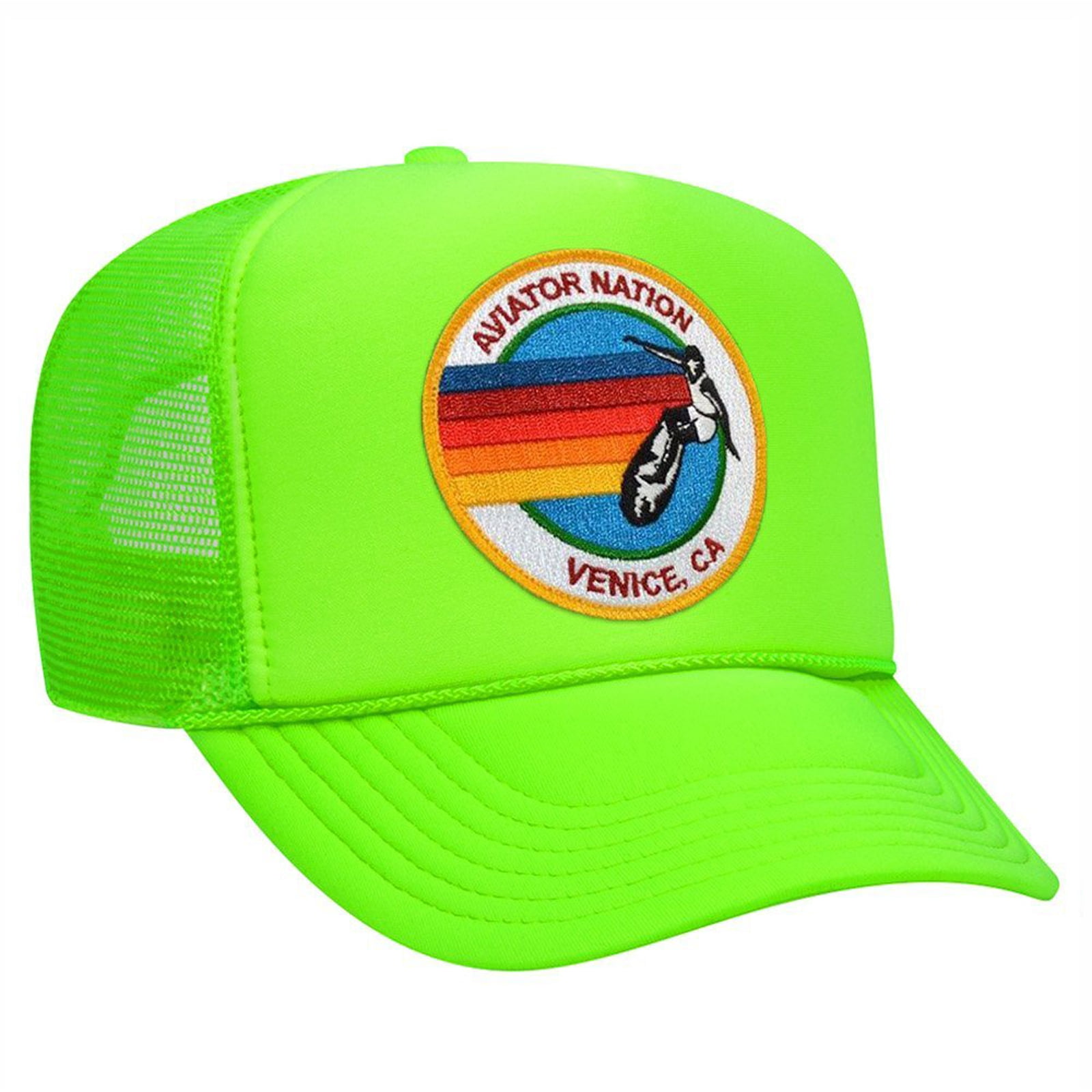 Aviator Nation Hat ISO Aviator Nation Logo Rainbow Vintage Trucker Hat – Saint Bernard main image 4