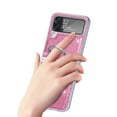 thumbnail image 4 of Allytechgroup Glitter Bling Case for Samsung Galaxy Z Flip 4, Ring Holder Slim Fit Soft TPU Anti-Scratch Bumper Shockproof Luxury Phone Case for Girls Women, Pink, 4 of 6