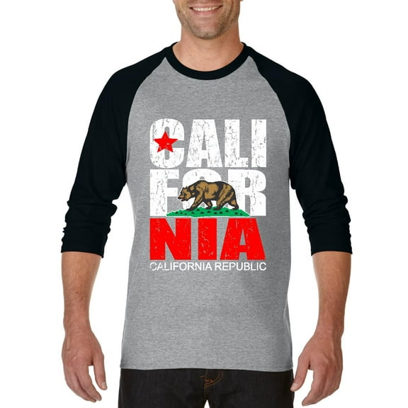 Artix - Mens Raglan Sleeve Baseball T-Shirts, up to Size 3XL - California Cali