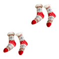 thumbnail image 2 of sweethay 2 piezas de calcetines altos hasta el muslo para Cosplay, calcetines cálidos antideslizantes, botas, accesorios de esquí, suministros Corazon Nieve 2Conjunto, 2 of 6