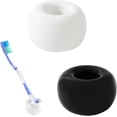thumbnail image 1 of 2-Pack Ceramic Toothbrush Holder Mini Donut Shape with Toothbrush Elegant Mini Ceramic Toothbrush Holder Stand for Bathroom, 1 of 5
