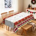 thumbnail image 4 of Nanqianyi Poinsettia Christmas Tablecloth 60x70 Inch,Waterproof Rectangle Holiday Table Cover, 4 of 6