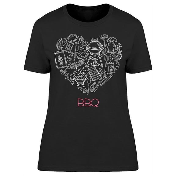 Bbq Party Heart T-Shirt Women -Image by Shutterstock, Female x-Large