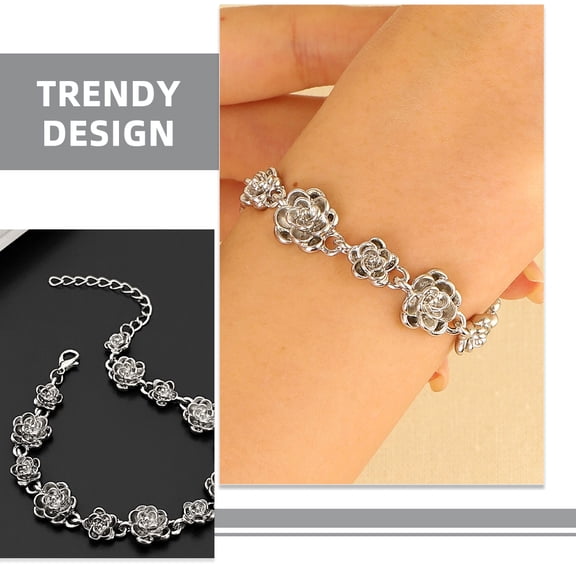 SEWCHICS Flower Girl Jewelry Bracelet for Women, Alloy Material, Elegant Design, 1 Piece
