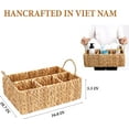 thumbnail image 2 of Wicker Divided Storage Basket Woven Natural Hyacinth Organizer for Bathroom Kitchen Office Shelves Everyday 4 Section Rectangular Tray, 2 of 8