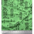thumbnail image 1 of Soimoi Green Cotton Voile Fabric Architectural Structure Architectural Fabric Prints By Yard 42 Inch Wide, 1 of 3