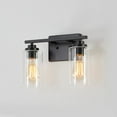 thumbnail image 5 of Kawoti  2-Light Dimmable Bathroom Vanity Light with Clear Glass Shade Black, 5 of 5