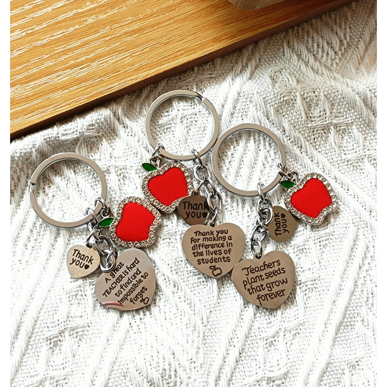 Teacher Keychain Appreciation Gifts for Women Christmas Valentines Day Gifts  for Daycare Teacher 3 Packs 