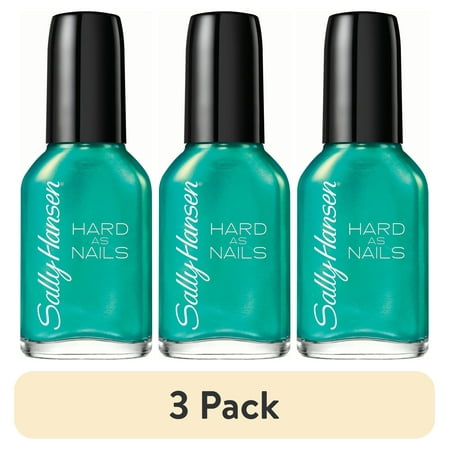 (3 pack) Sally Hansen Hard as Nails Nail Polish, Made in Jade, 0.45 oz, No Chipping or Splitting