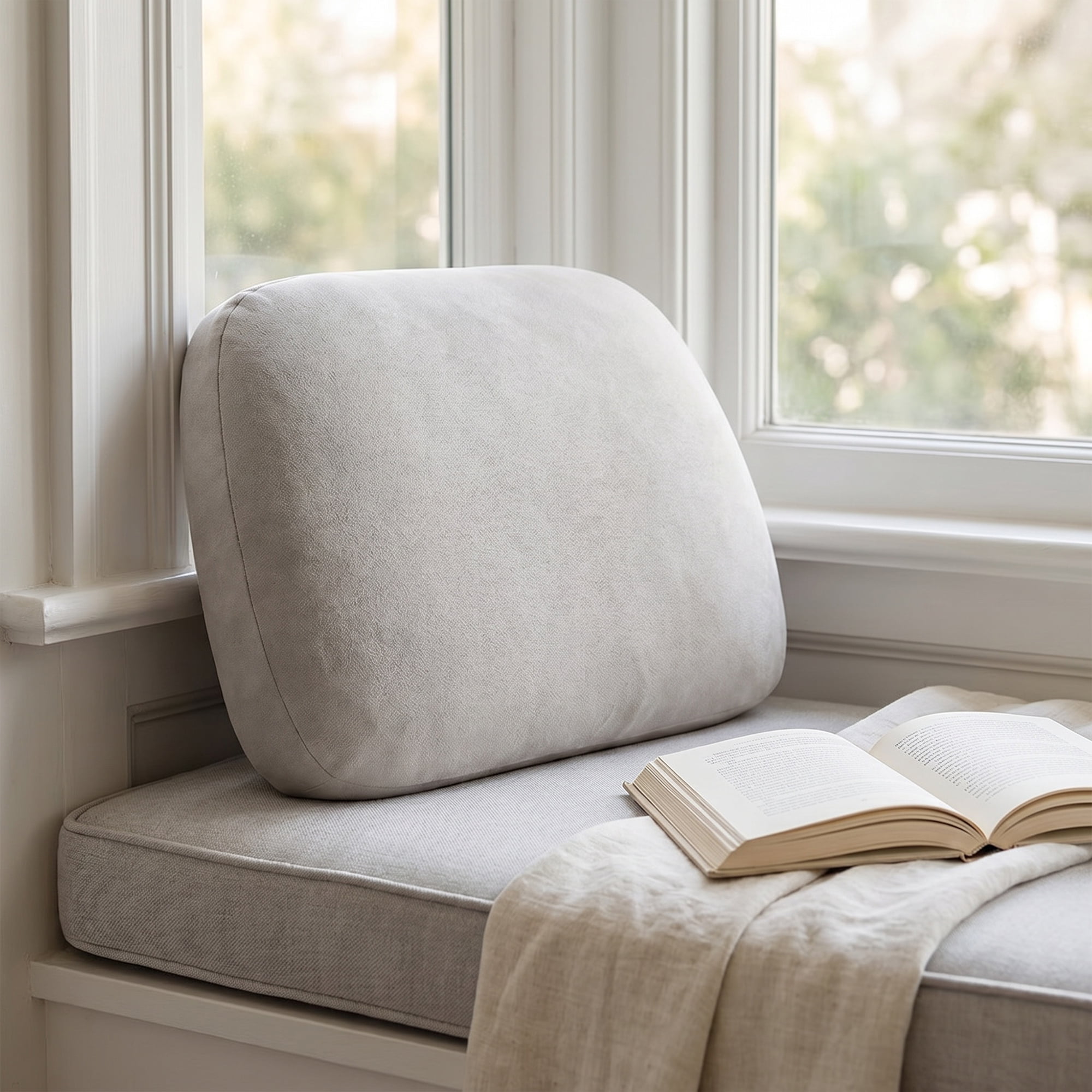 Unique Bargains U-shaped Lumbar Support Pillow for Back Support Light Gray 15.7" x 10.6"