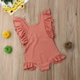 thumbnail image 4 of Toddler Kids Girls Soild Swimwear Swimming Costume Swimsuit Bikini Bathing Suit Orange 1-2 Years, 4 of 6