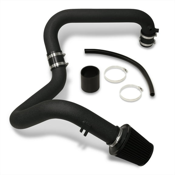 AJP Distributors Cold Air Intake CAI Induction System Black Aluminum Pipe   Filter Compatible/Replacement For Honda Civic DX LX 1.7L EM ES Manual Transmission 2001 2002 2003 2004 2005 01 02 03 04 05