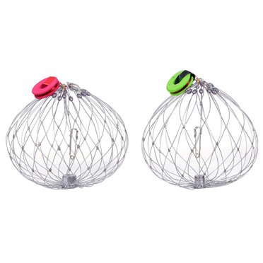 Milisten 2pcs Crab Trap Steel Wire Crab Catcher Cage Wire Mesh Crab Catching Cage