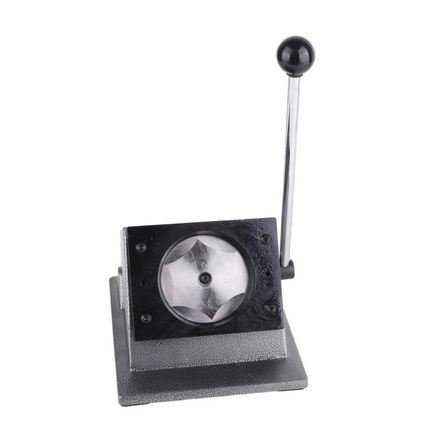Badge Button Make, Round Graphic Punch Die Cutter, Integrated Stainless Steel Incisive Manual Circle Cutter with a Long Arm Handle for Paper, Leather, Soft Glue, PVC Card