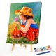 thumbnail image 1 of Cuadros Decorativos Chica recogiendo flores pintura al óleo por números Kits DIY lienzo pared arte imagen artesanal JShteea Nuevos Originales, 1 of 9