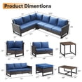 thumbnail image 4 of Bellefurn Outdoor Patio Conversation Set,7 Piece Wicker Outdoor Furniture Set with Swivel Glider Chair Set of 2,Sectional Sofa ,Coffee Table and Ottomans for Porch Balcony Garden Deck Yard, 4 of 13