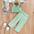 thumbnail image 6 of Odeerbi Baby Boy Girl Clothes Toddler Outfit 2025 Fashion Cute Solid Color Vest Top Trousers Pants Pack Suit Green, 6 of 9