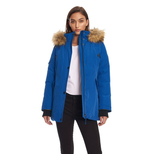 Alpine North Women’s Vegan Down Parka with Faux Fur Hood Insulated