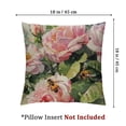 thumbnail image 4 of nygtbtfer Pink Blooming Romantic Roses Throw Pillow Covers Vintage Natural Flower Bouquet Art Design Square Pillowcases for Home Decor Sofa Car Bedroom Pillow case  White, 4 of 7