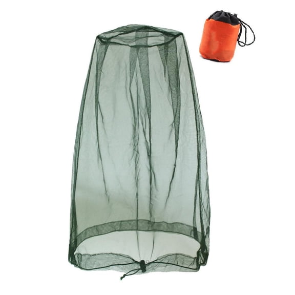 OIUR Mosquito Head Net Fine Mesh Face Netting with Drawstring for Hats Breathable Face Shield for Men Women Protection from Midges Insects Gnats