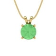 thumbnail image 2 of 1.0 ct Brilliant Round Cut Solitaire Green Diamond 14k Yellow Solid Gold Everyday Affordable Designer Necklace Pendant with 16" Chain, 2 of 7