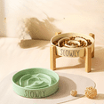 HYYGWHTY Ideal Elevated Ceramic Cat Bowl with AntiChoking Slow Feeder