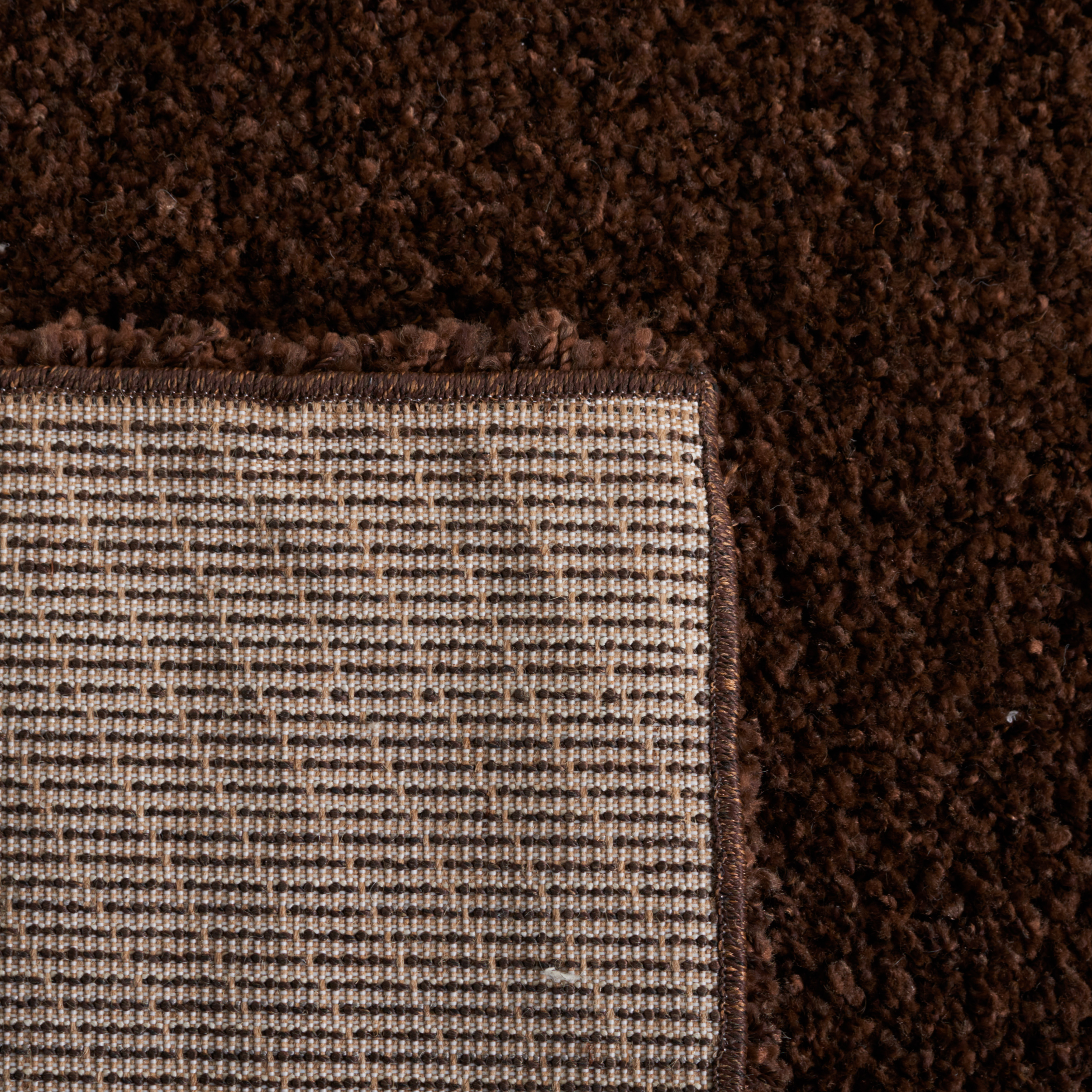 Safavieh Santa Monica Cali Solid Shag Area Rug, Brown, 3' x 3' Round
