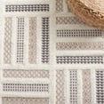 thumbnail image 6 of SAFAVIEH Urban Huntington High Low Box Striped with Fringe Area Rug, Beige/Ivory, 8' x 10', 6 of 8