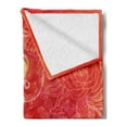 thumbnail image 2 of Fashion Soft Flannel Fleece Blanket, Woman Face with Floral Ornamentals in Hair Glamour Watercolor Modern Artwork, Cozy Plush for Indoor and Outdoor Use, 60" x 80", Orange Cream Red, by Ambesonne, 2 of 5