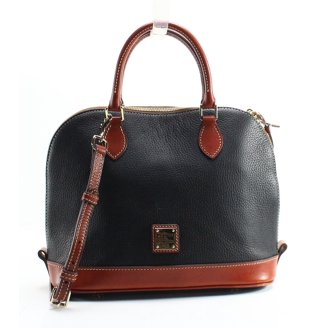 Dooney & Bourke Pebble Grain Zip Zip Satchel - Plum Wine  display picture 1