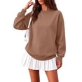 thumbnail image 3 of Womens Oversized Sweatshirts Basic Solid Tops Fall Winter Clothes Crewneck Outfits Pullover, 290, 3 of 4