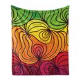 thumbnail image 1 of Abstract Soft Flannel Fleece Blanket, Colorful Tangled Lines Abstract Leaves Design with Various Size Dots Lively Colors, Cozy Plush for Indoor and Outdoor Use, 70" x 90", Multicolor, by Ambesonne, 1 of 6