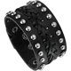 thumbnail image 1 of Xiao Hua Pulsera ancha de cuero con remaches de metal negro unisex, estilo punk rock y motocicleta, 1 pieza, 1 of 5