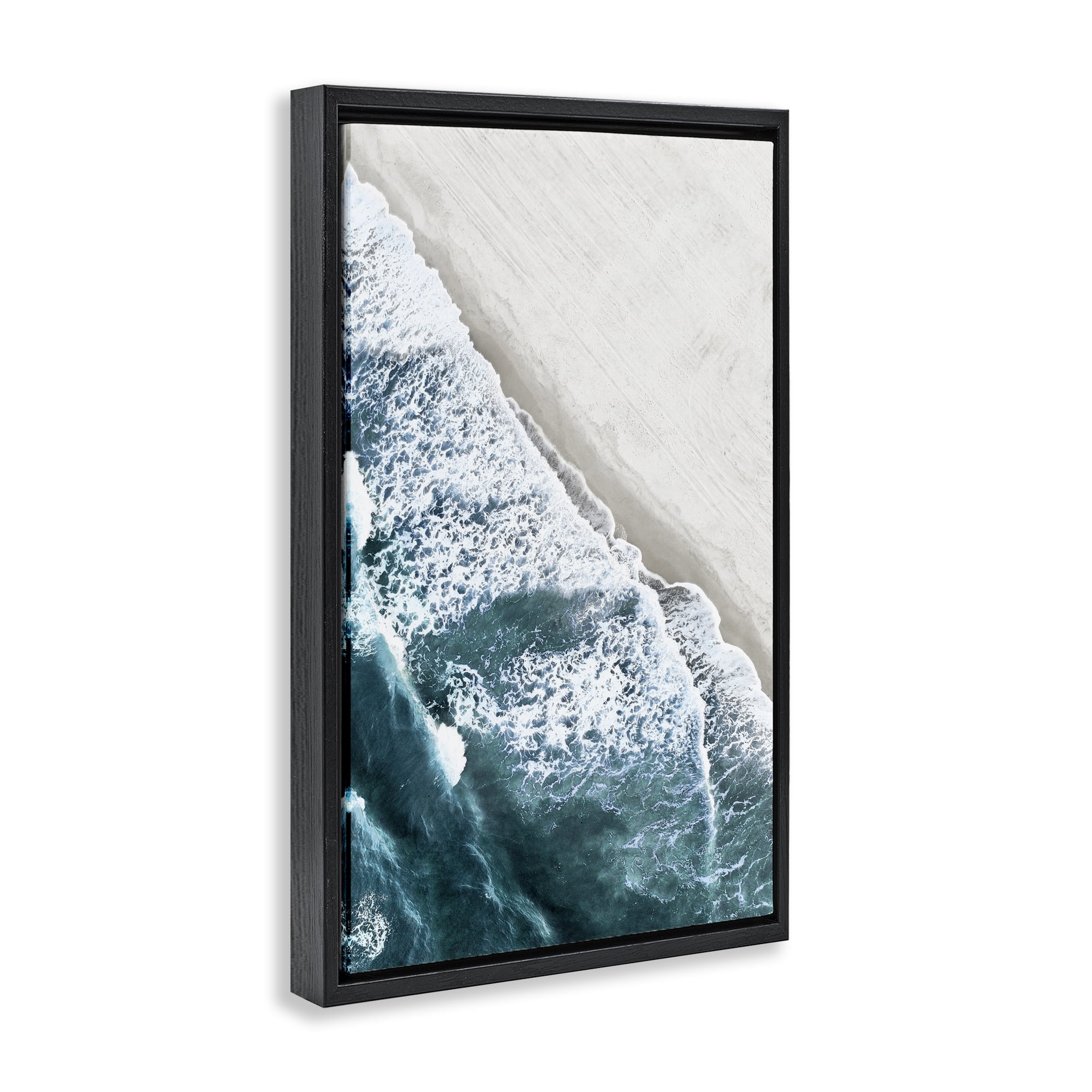 Stupell Industries Corolla Beach Breezy Shoreline Black Framed Floater Canvas Wall Art, design by Natalie Carpentieri