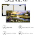 thumbnail image 6 of HFDF Large Wall Art for Living Room, River Landscape Wall Art, Meadow Wildflower Canvas Art Prints, Countryside Sunset Paintings Wall for Bedroom, Farmhouse Kitchen Pictures 14x11inch Framed, 6 of 7
