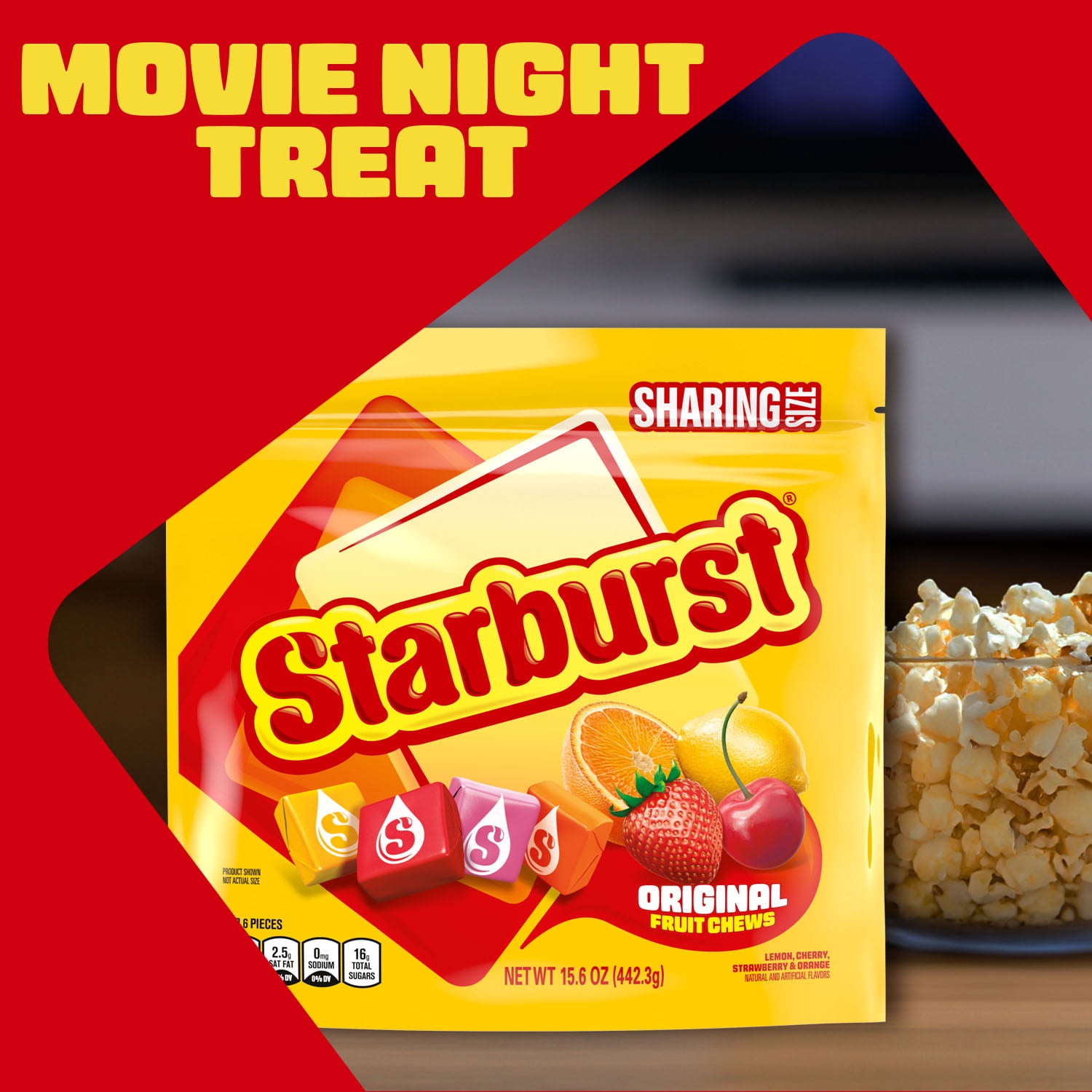 (3 pack) Starburst Original Fruit Chews Chewy Candy, Sharing Size - 15.6 oz Bag