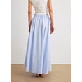 thumbnail image 6 of Womens Summer Long Skirt High Waist Pleated A-Line Casual Flowy Fairy Skirts Blue L, 6 of 8