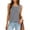 Gray, variant on Women's Round Neck Gathered Bust Tank, Sleeveless Solid Color Blouse with Front Pleats, Casual Summer & Everyday Wear Beige S