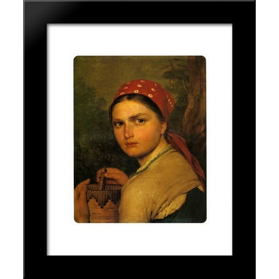 Girl with Burak 20x24 Framed Art Print by Alexey Venetsianov