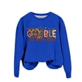 thumbnail image 1 of WEAIXIMIUNG Sweat-Shirt Blanc pour Femmes Mignon Dinde Imprimé Action de Grâce Col Rond Sweat-Shirt Ajusté Pull Décontracté Manches Longues Chemises d'Entraînement Amples Blouse Décontractée Manches Longues, 1 of 5