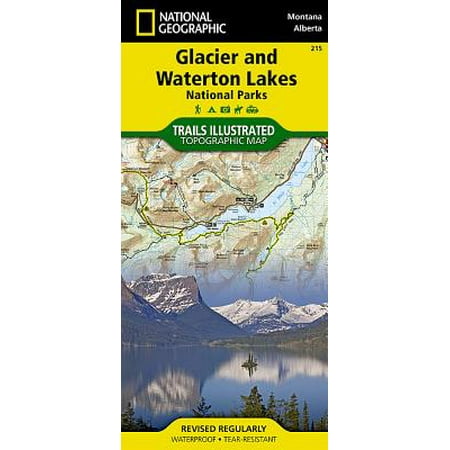 National geographic maps: trails illustrated: glacier and waterton lakes national parks - folded map: