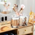 thumbnail image 5 of 2 PCS Plastic Storage Canister Clear with Lids Airtight Cotton Swabs Cans Bathroom Jar Floss Organizer Fox with A Bird, 5 of 6