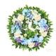 thumbnail image 2 of Anillo De Plástico Corona de Pascua azul para puerta de entrada, decoración primaveral con flores artificiales y vegetación (1 unidad) JASKFLY, 2 of 8