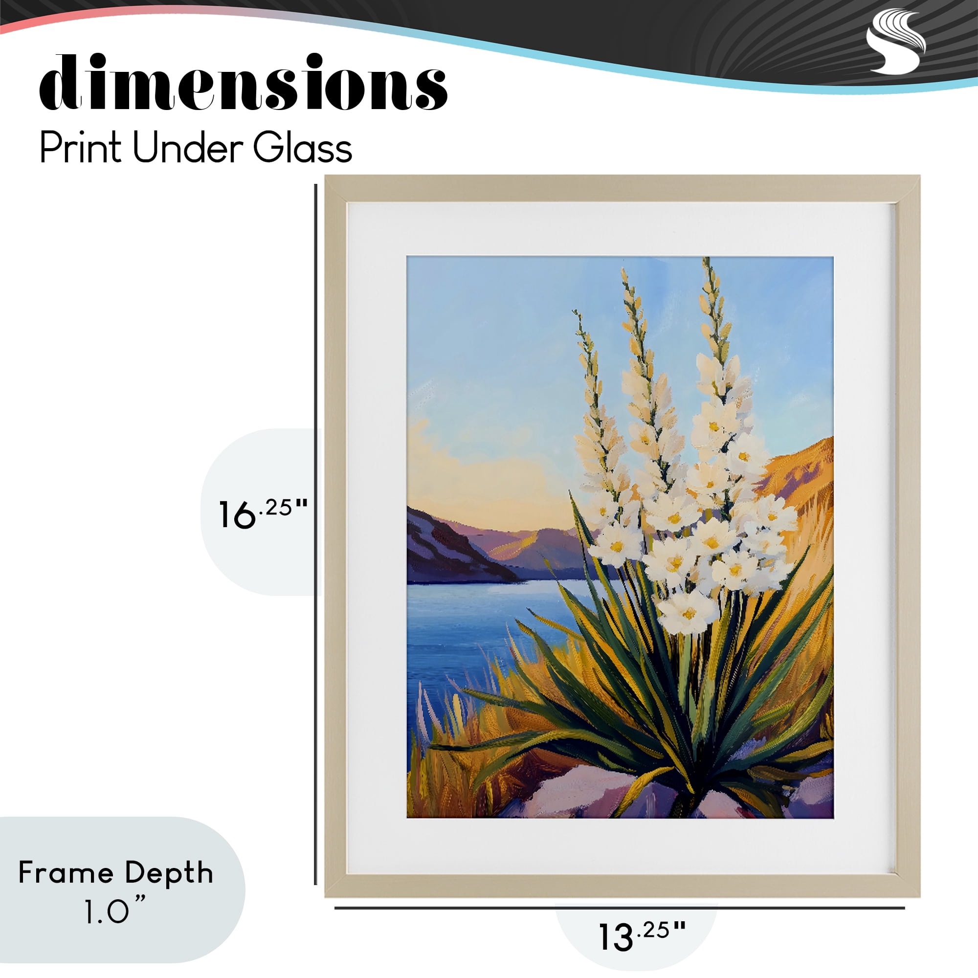 Stupell Industries Yucca in Bloom By The Lake Birch Framed Print Under Glass, design by The Prints Vibe